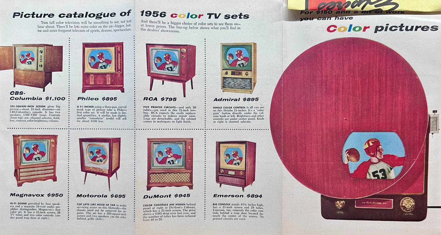 1955 Who Invented Television - Historic Timeline - Vintage Television Set Ad