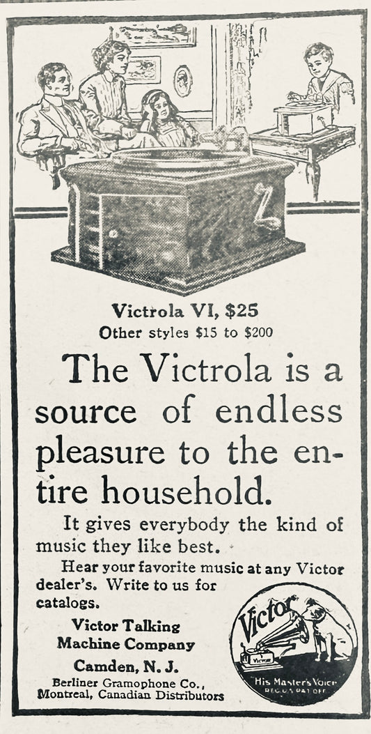 1915 2 x 3" Victor - Victrola Thumbnail Ad Victrola VI Table Top N931