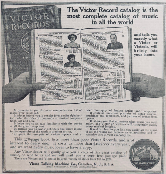 1915 Victor Record Catalog Magazine Advertisement N927
