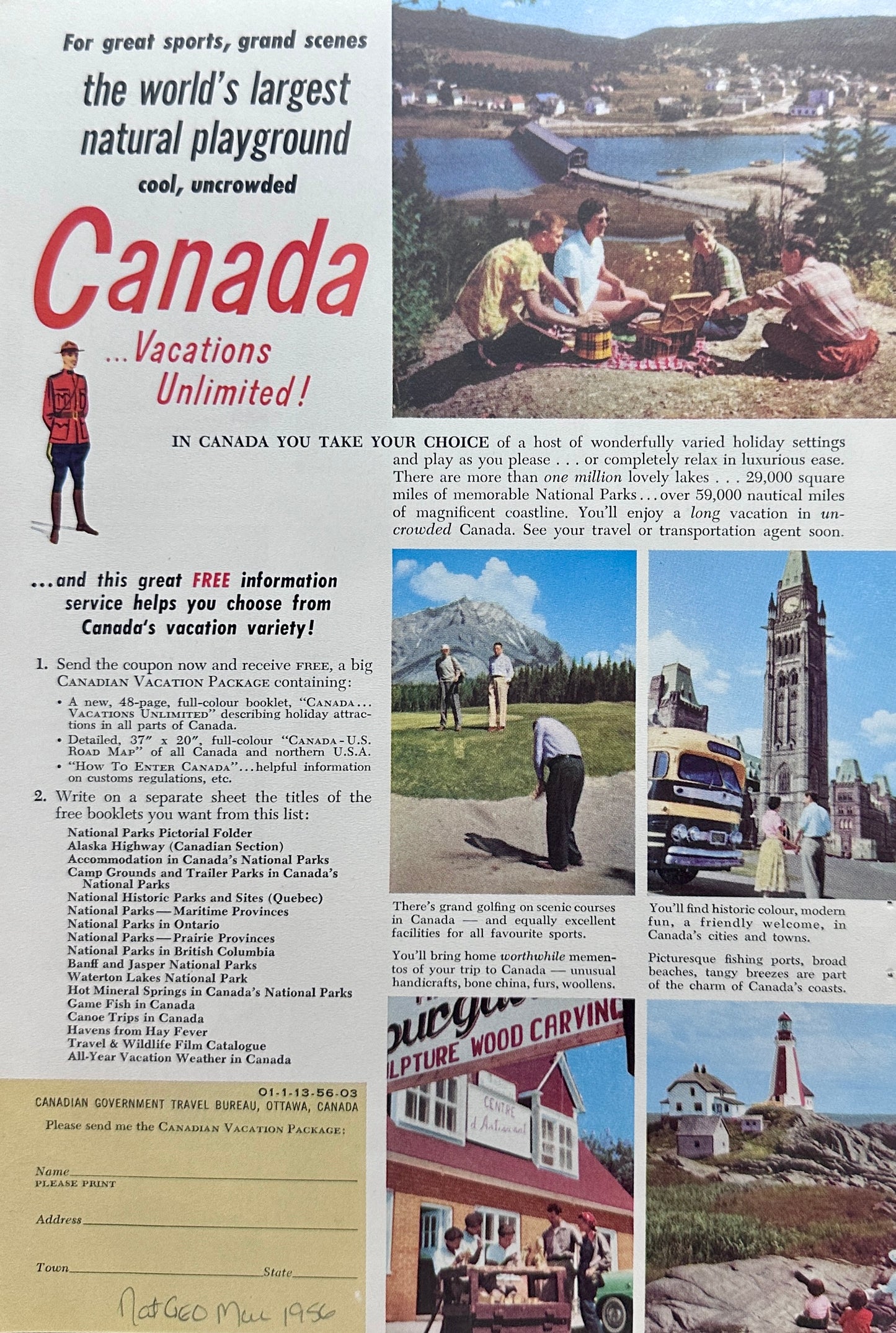 1956 Western Pacific California Zephyr & Canada Travel Destination - Promo Ads