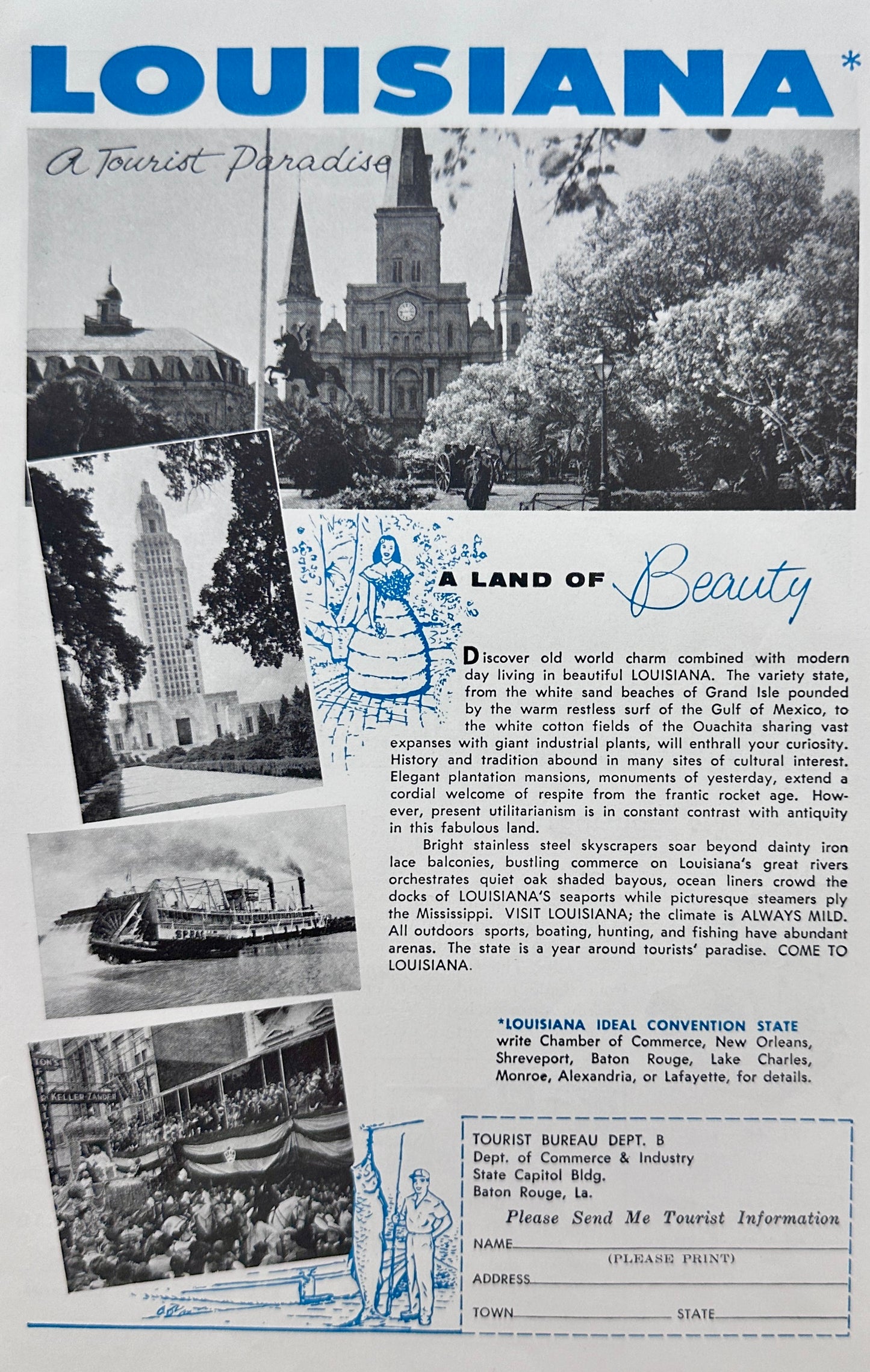 1958 Wollensak Electric Eye-matic & Louisiana Vacation Magazine Ad