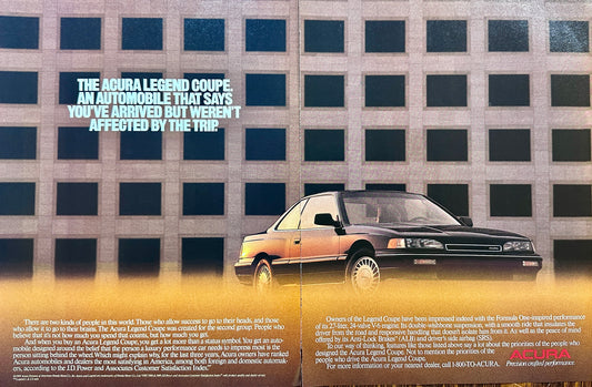 1990 Acura Legend Coupe - Arrived But Not Affected by the Trip - Vintage Ad