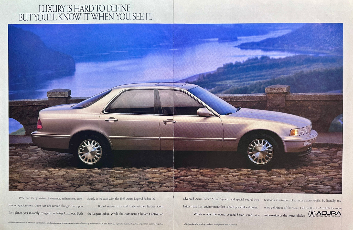 1993 Acura Legend LS - Luxury is Hard to Define - 2-Page Magazine Ad