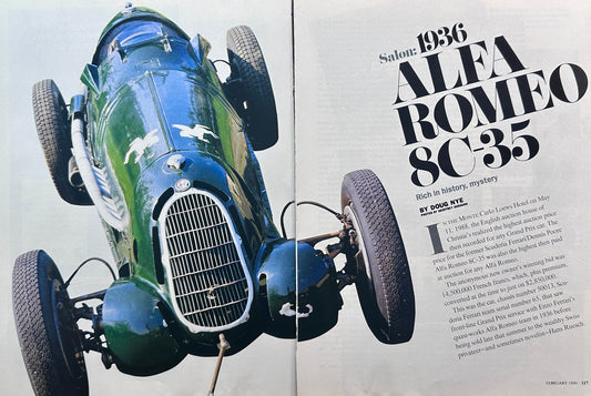 1990 - Article on 1936 Alfa Romeo 8C-35 Grand Prix Vintage Racer