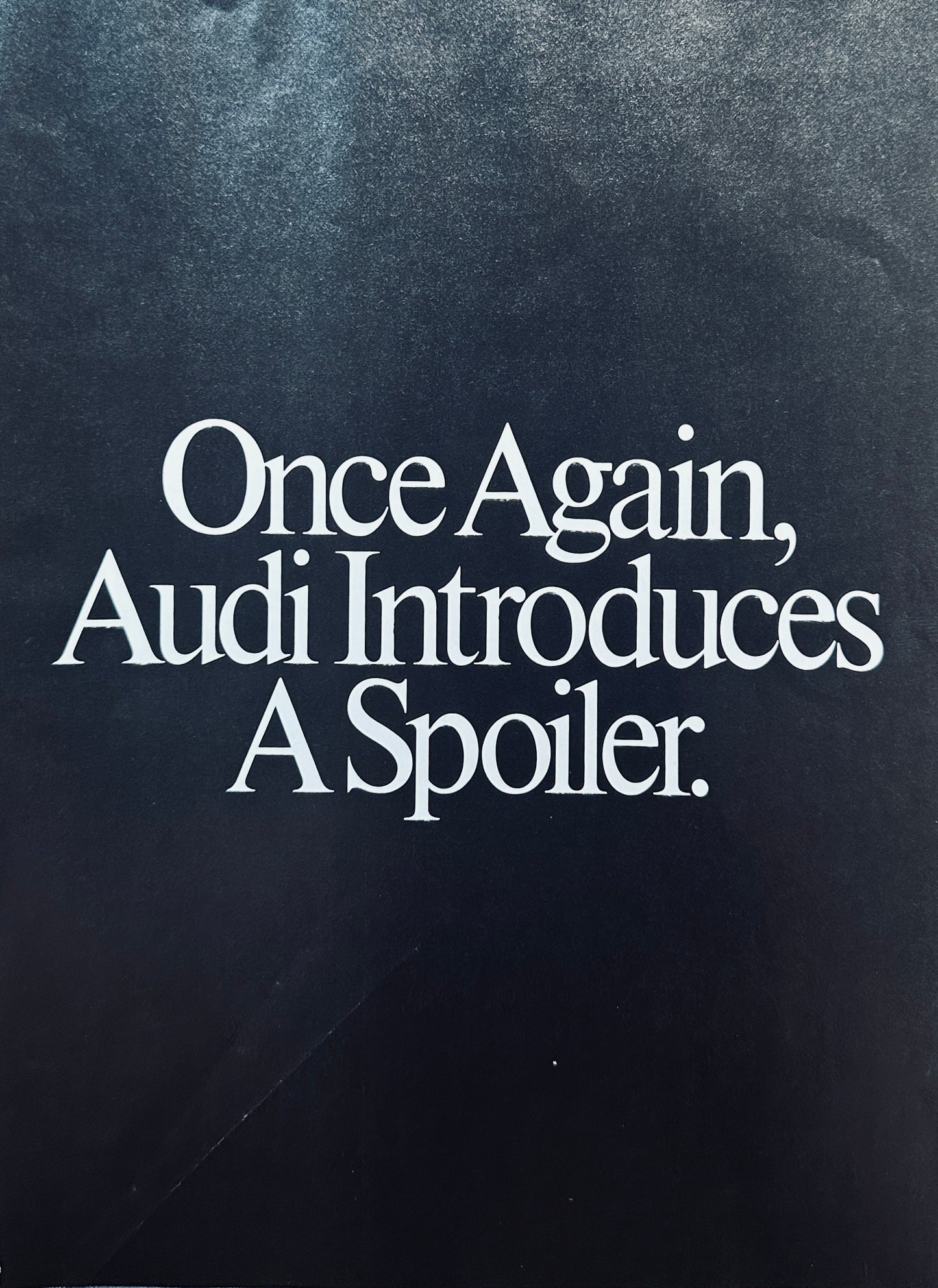 1989 3-Page Audi Quattro Vintage Ad - Introduces a Spoiler!