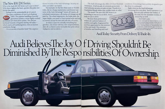 1988 Audi 100/200 Series Audi Advantage 2-Page Magazine Ad