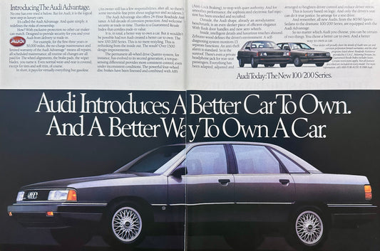 1988 Audi Advantage Owners Warranty Plan - Features Audi Quattro Sedan Ad