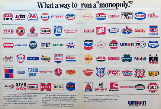 1976 Union 76 Monopoly - Showcasing all Their Brand Symbols - Centerfold