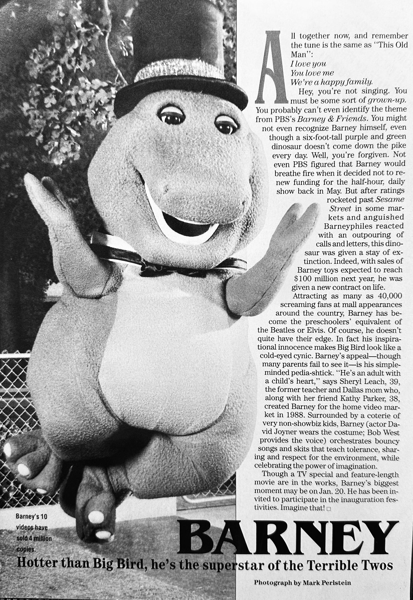 1993 Barney - Children's Character - Hottest Thing Since Big Bird Vintage Ad