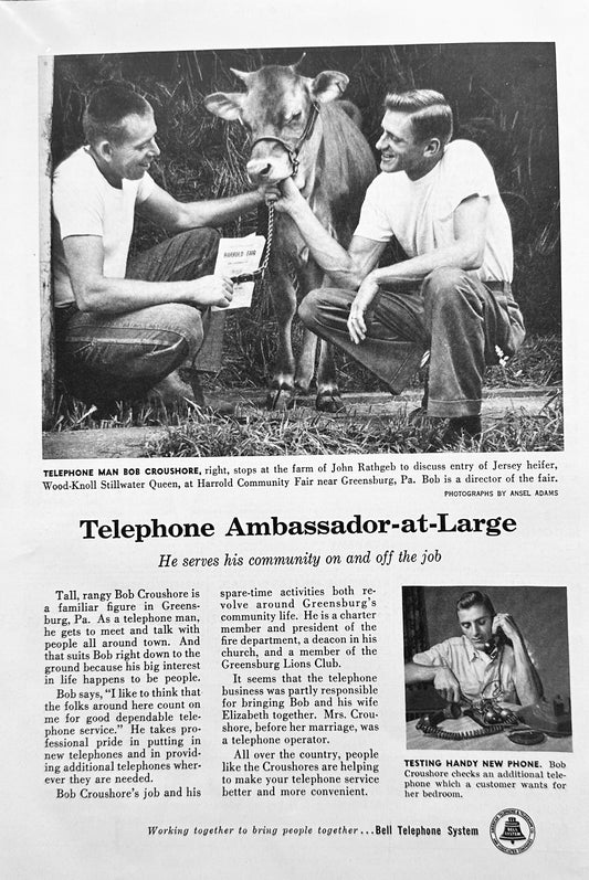 1957 Bell Telephone System - Ambassador-at-Large Bob Croushore - Vintage Ad