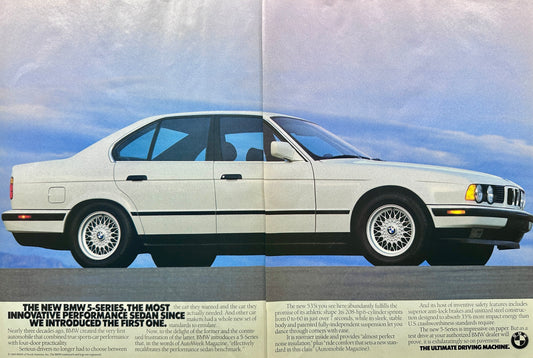 1989 BMW 535i 2-page Magazine Ad - Innovative Performance Sedan