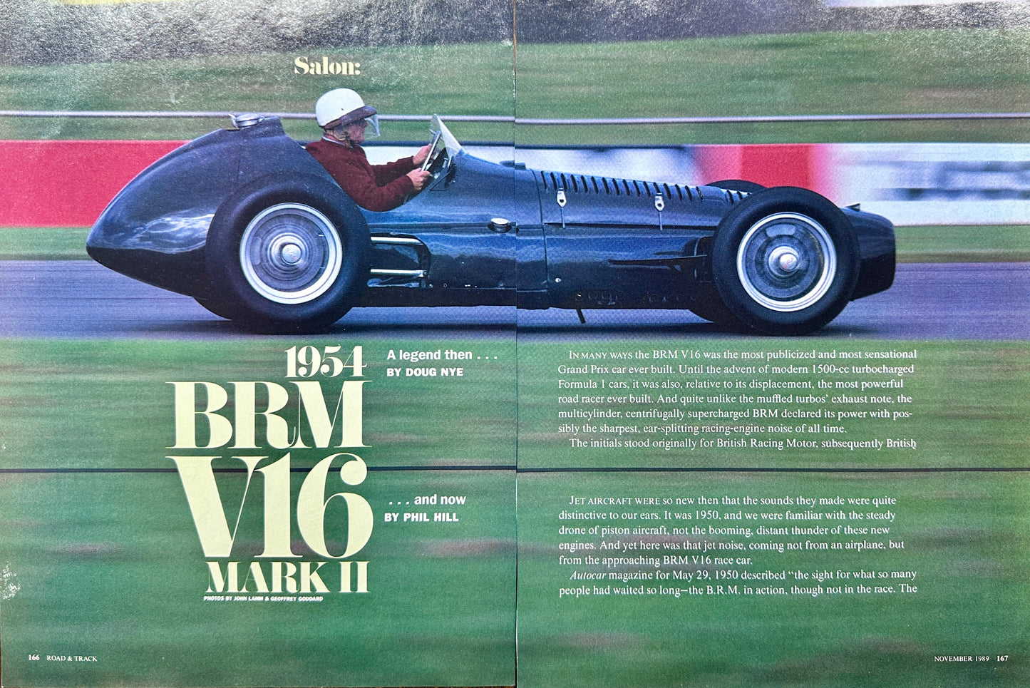 1989 Feature Magazine Article on 1954 BMW BRM V16 Vintage Racecar