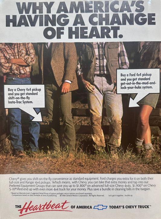 1988 Chevy S-10 Truck - America Having a Change of Heart - Vintage Ad