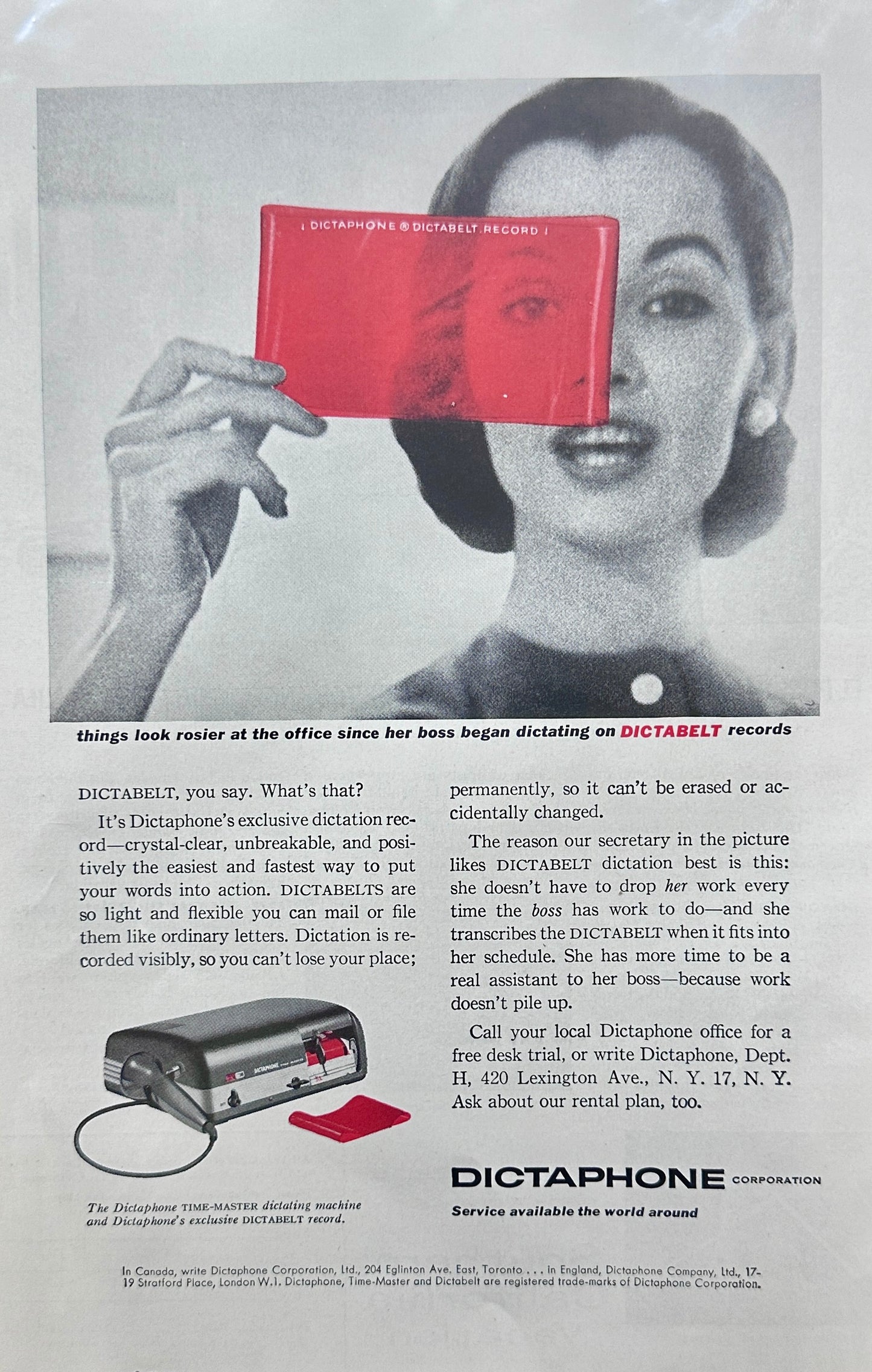 1957 Southern California Vacation Promotional Ad & Dictaphone Ads