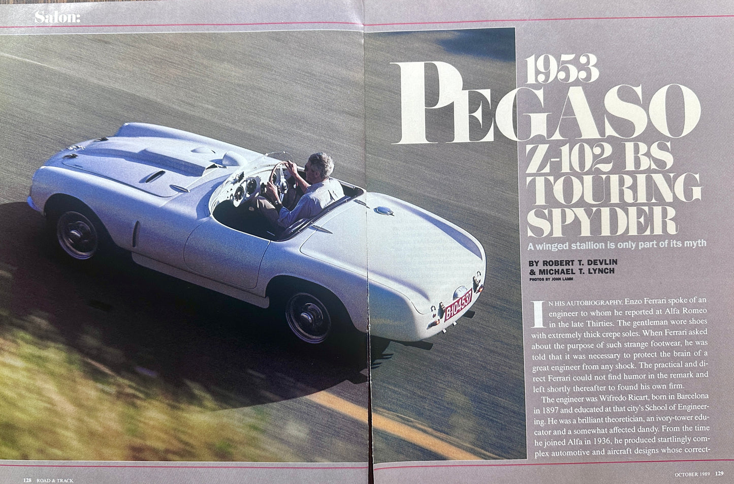 1989 Feature Article - 1953 Ferrari Pegaso Z-102 BS - Vintage