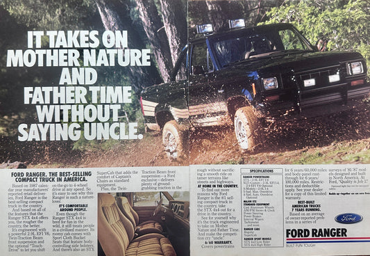 1988 Ford Ranger - Mother Nature & Father Time - Vintage 2-Page Ad