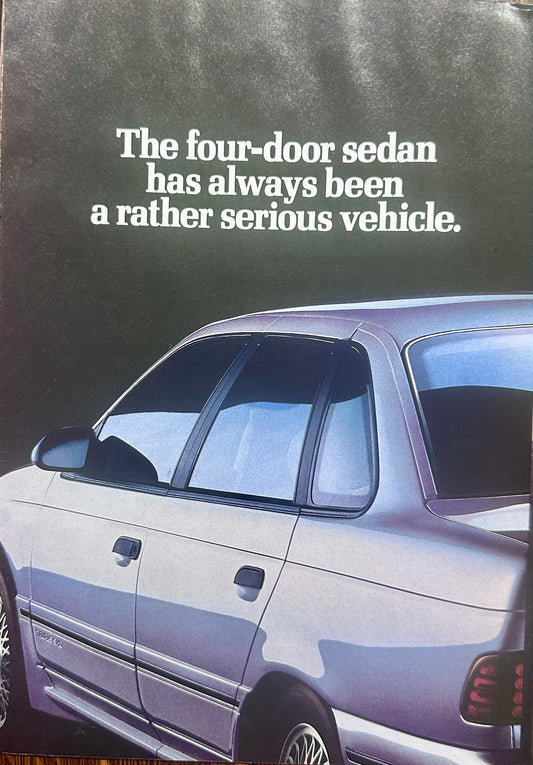 1988 Ford Taurus Tri-fold Magazine Insert - A Rather Serious Vehicle