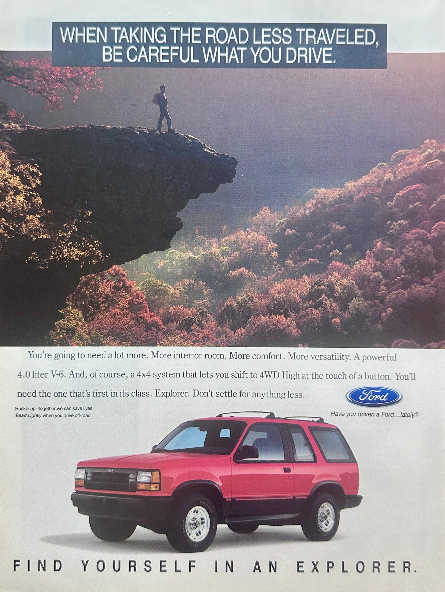 1992 Ford Explorer Taking the Road Less Traveled - Vintage Ad