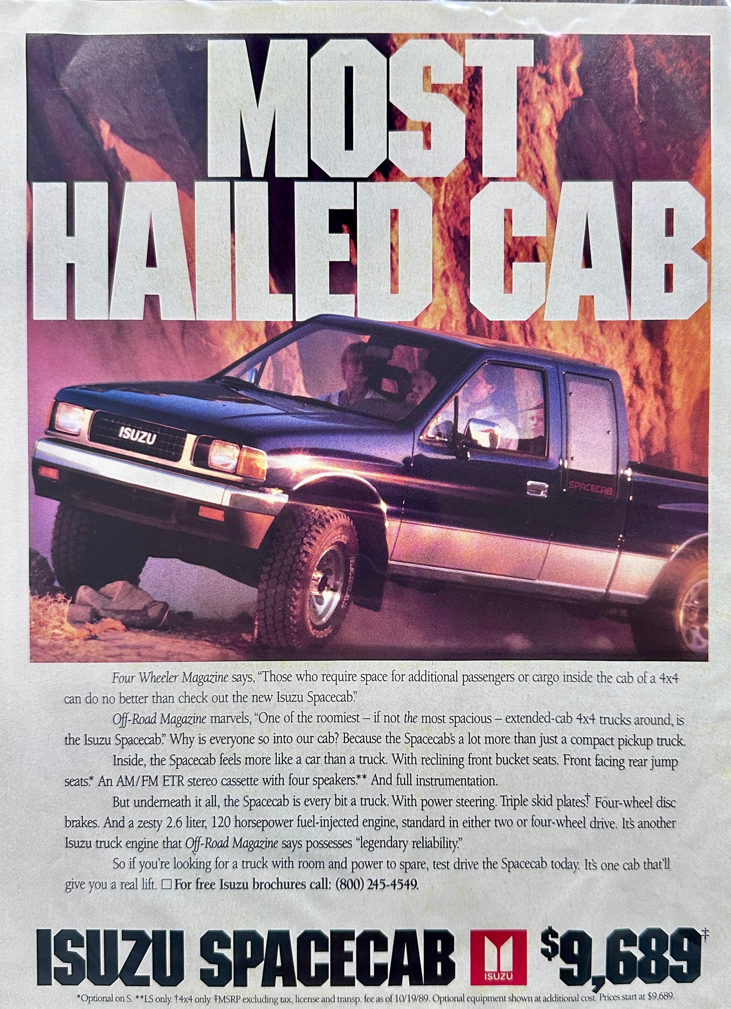 1990 Isuzu Spacecab - Pickup Truck - Rare Vintage Ad