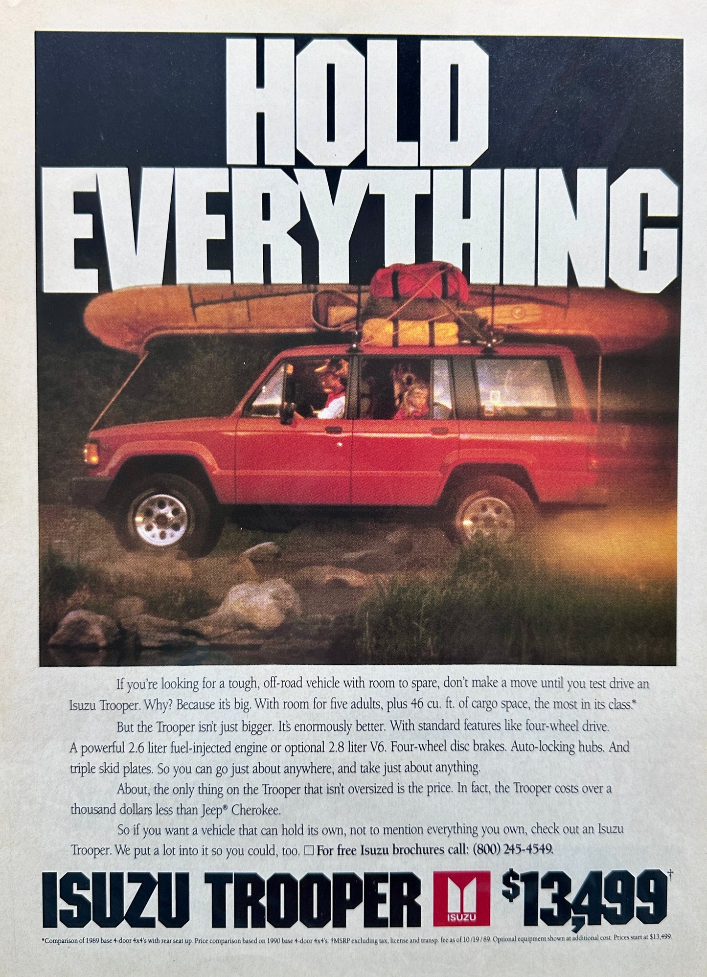 1990 Isuzu Trooper - Hold Everything - Vintage Ad