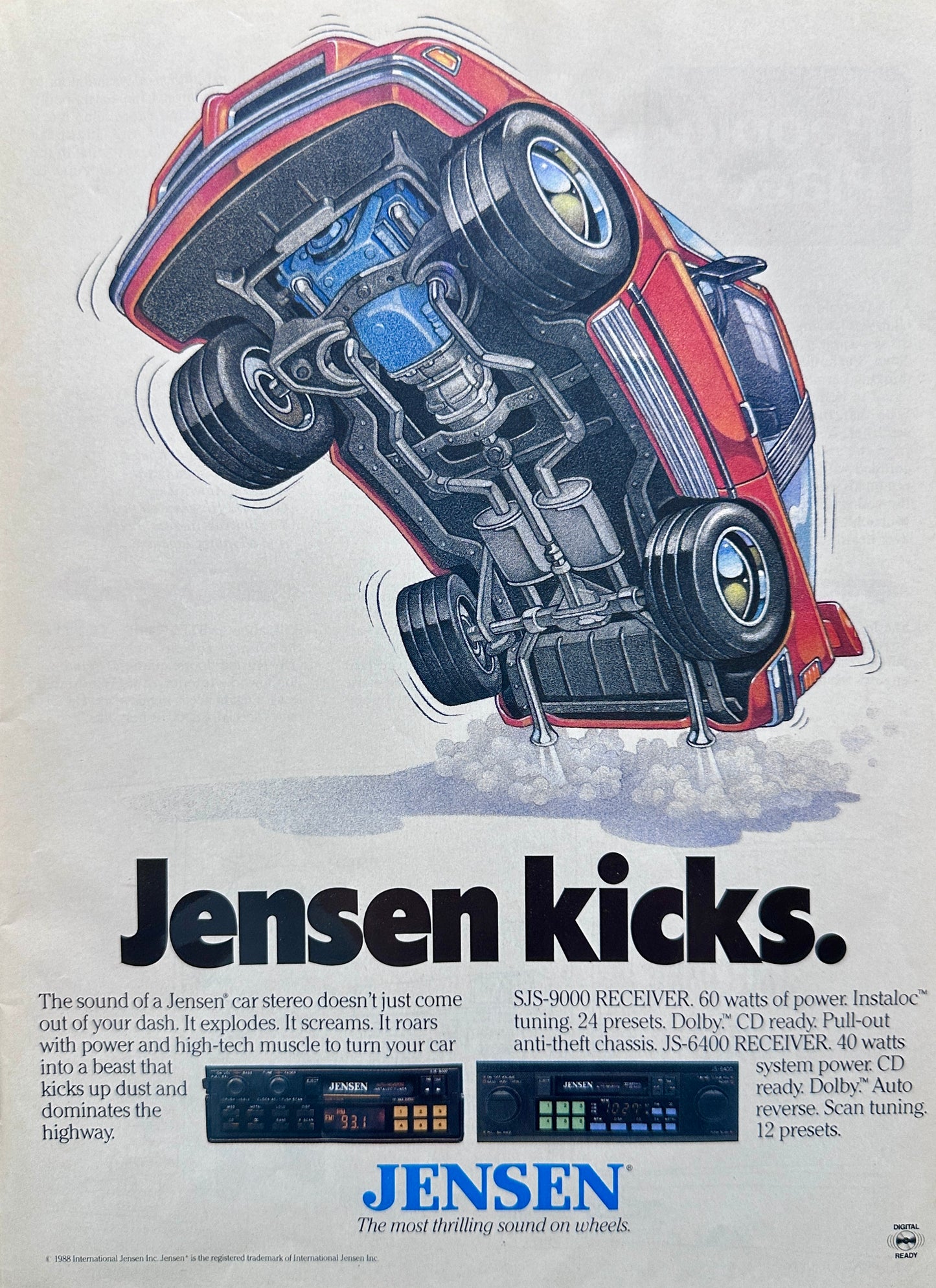 1988 Jensen Automotive Sound Systems Vintage Ad - Jensen Kicks