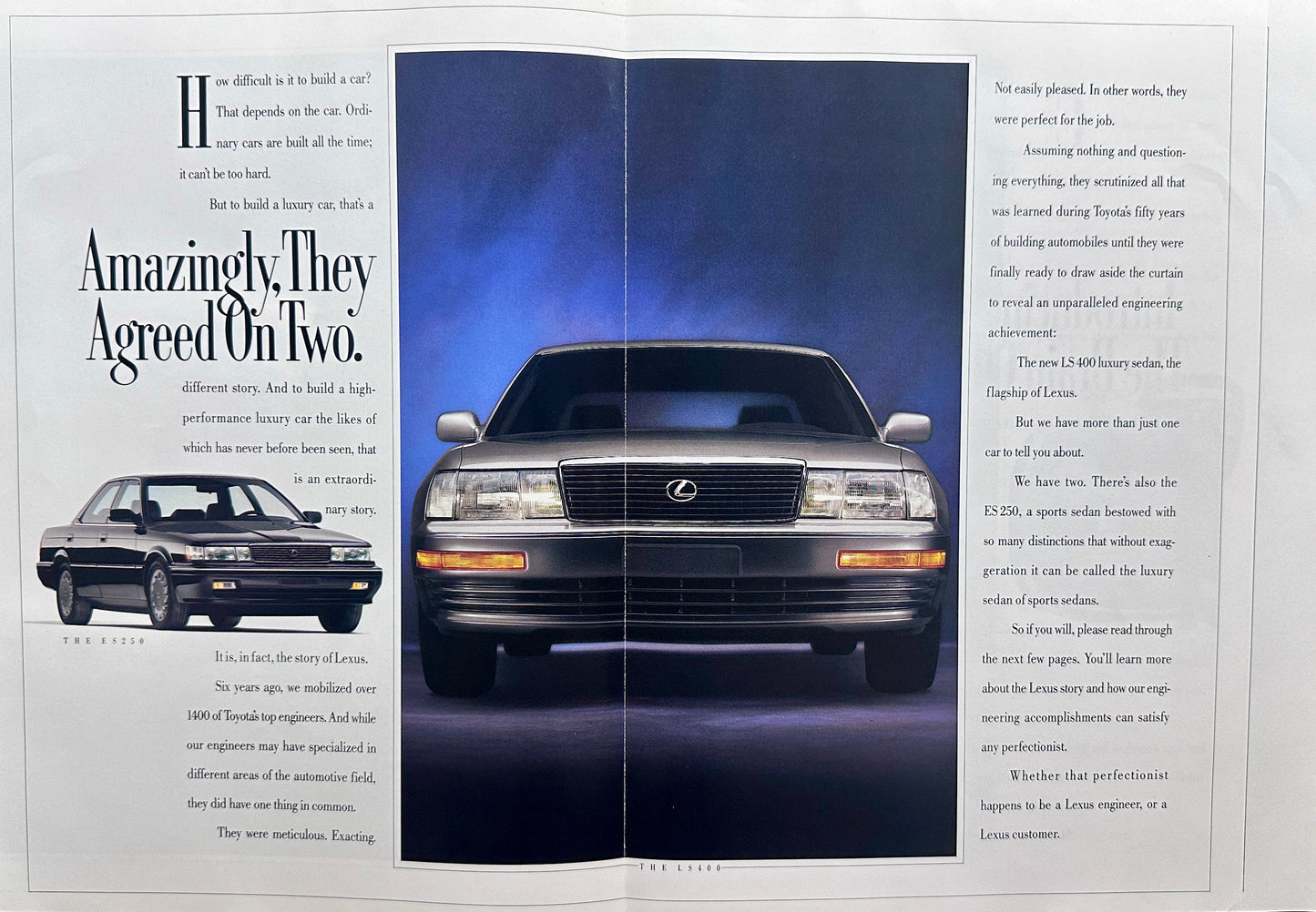 1989 Lexus LS400 Magazine Insert - 4-Fold Poster - 1400 Perfectionists