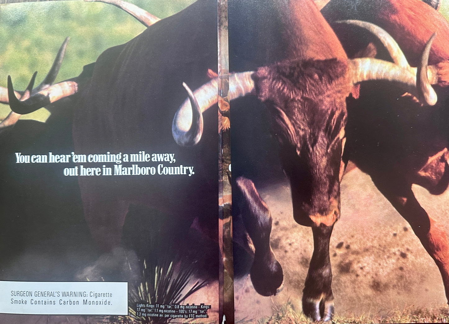 1989 4-Fold Marlboro Longhorns Magazine Ad