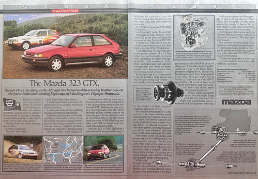 1988 Mazda 323 GTX - The Hot 4WD - Washington's Olympic Peninsula - 2-Page Ad