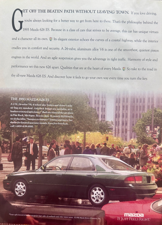 1993 Mazda 626 ES 4-Door Sedan - Get Off The Beaten Path - Vintage Ad