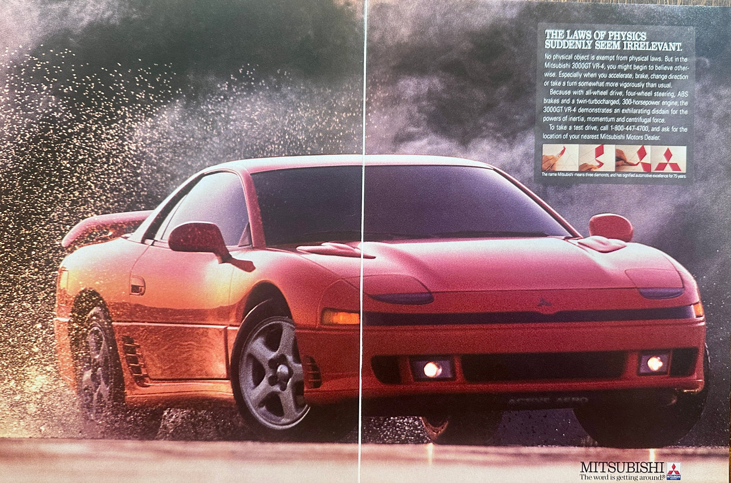 1992 Mitsubishi 3000 GT sportscar Centerfold Magazine Ad