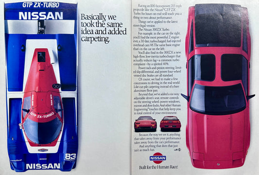 1988 Nissan 300ZX & GTPZX Racecar 2-page Vintage Ad