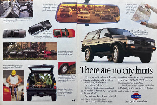 1988 Nissan Pathfinder 2-Page Ad - There Are No City Limits