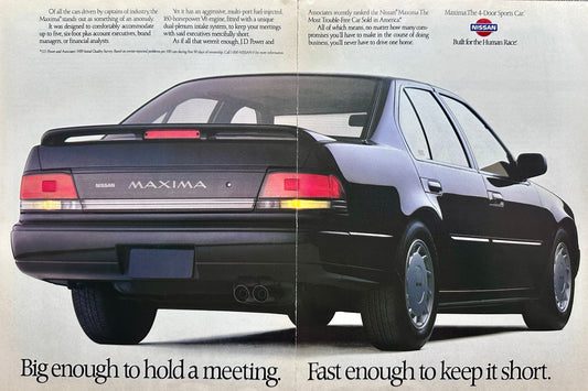 1990 Nissan Maxima 2-Page Ad  - Big and Fast