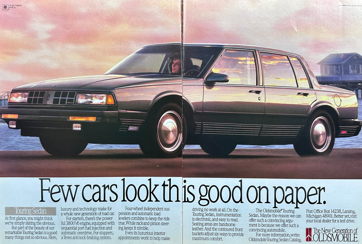 1988 Oldsmobile Touring Sedan- 2-Page Magazine Ad