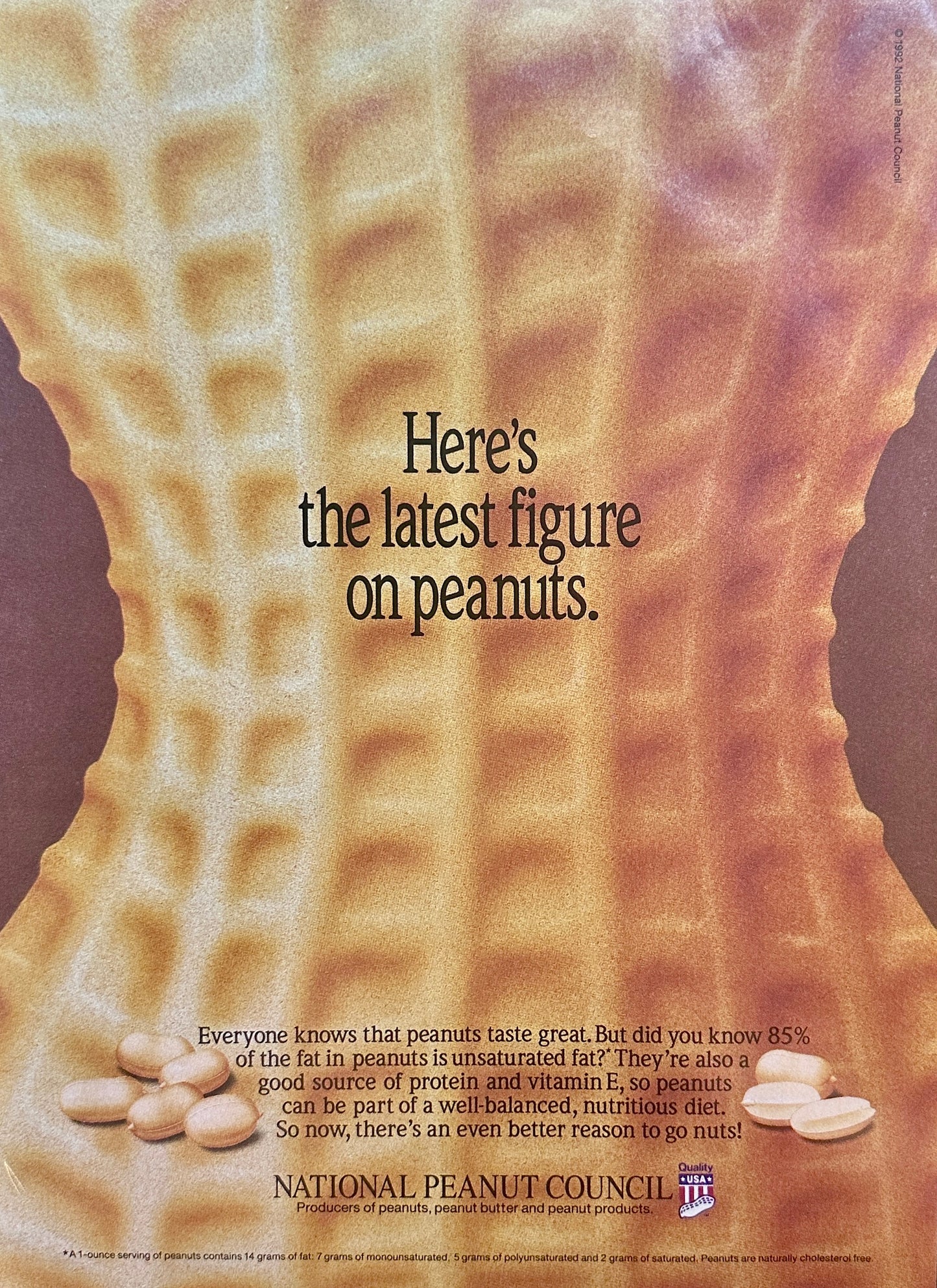 1993 Peanuts - The Latest Figure - National Peanut Council Vintage Ad