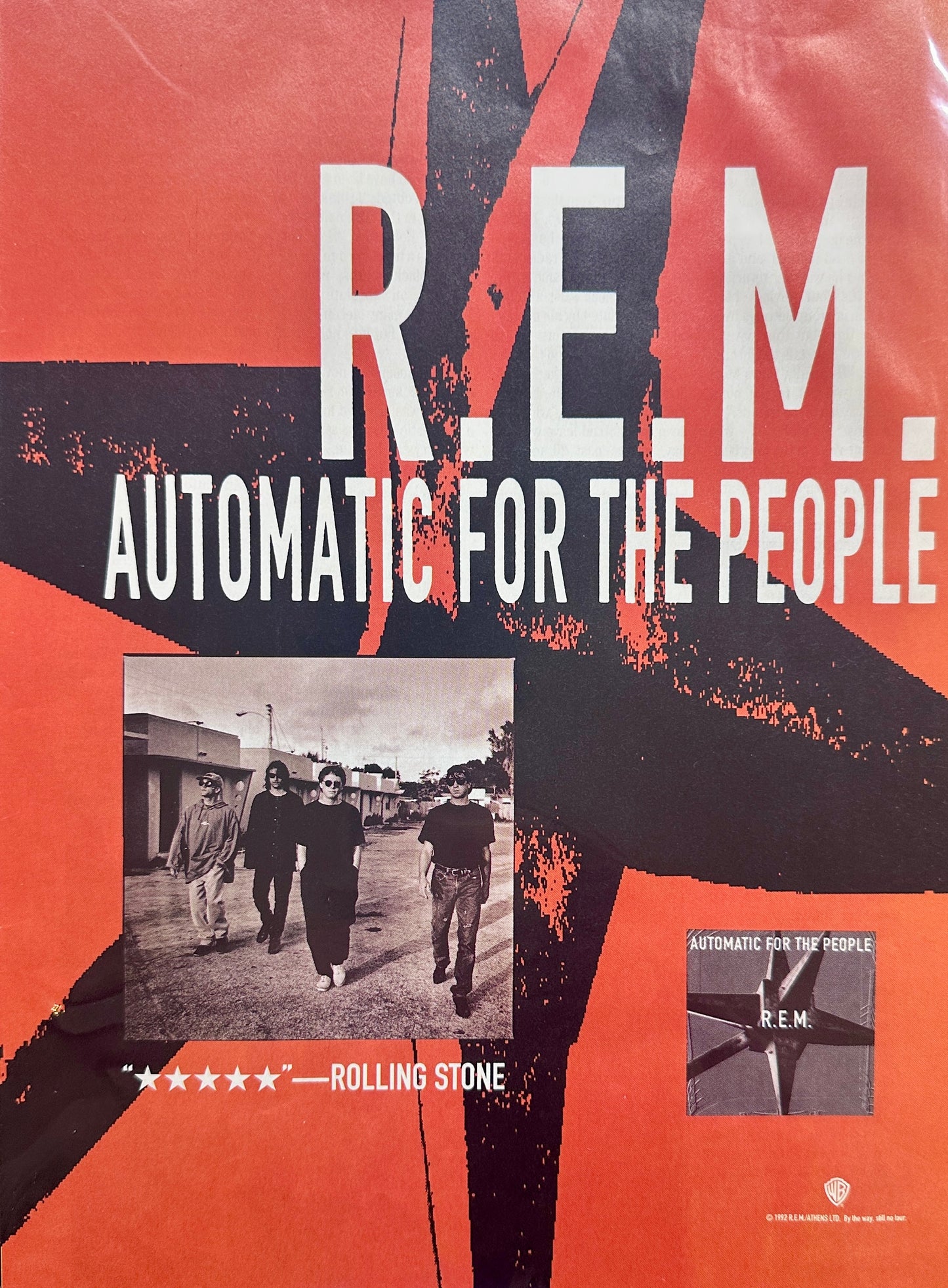 1993 R.E.M> Automatic For The People > Album Release Promotional Ad