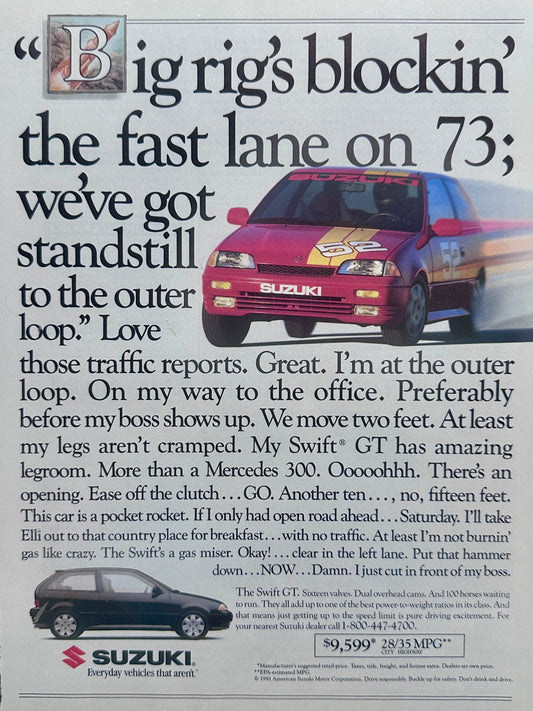 1992 Suzuki Swift GT - Pocket Rocket - Vintage Ad