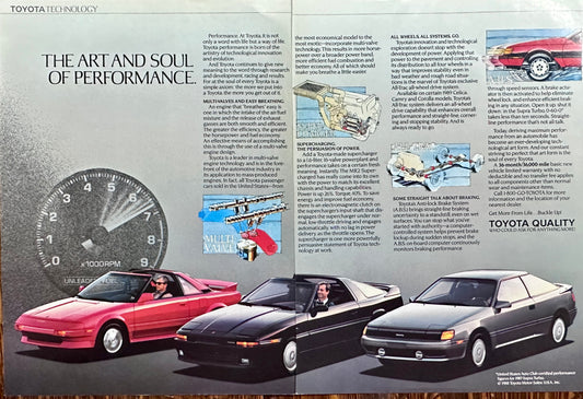 1989 Toyota 2-Page Vintage Ad - The Art &  Soul of Performance