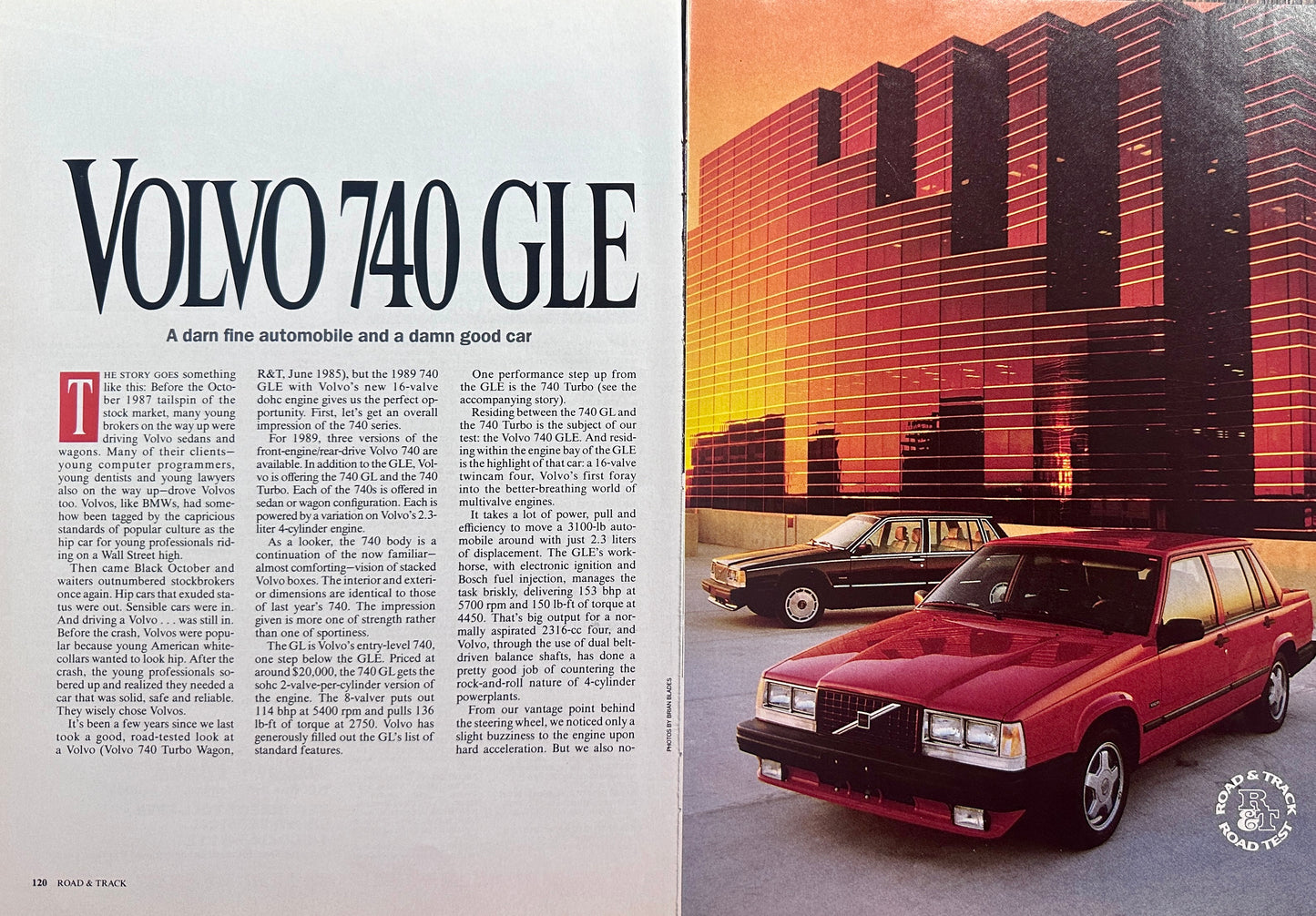 1989 Road & Track Feature Article - Volvo 740 GLE A Darn Fine Automobile