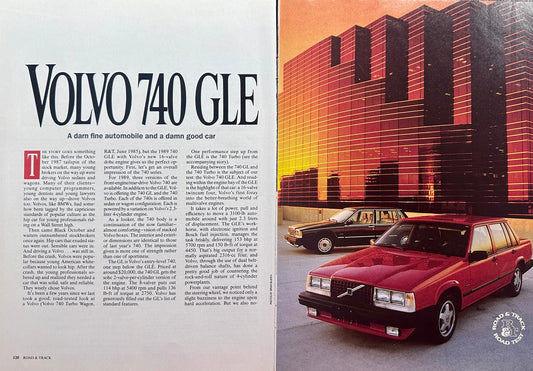 1989 Road & Track Feature Article - Volvo 740 GLE A Darn Fine Automobile