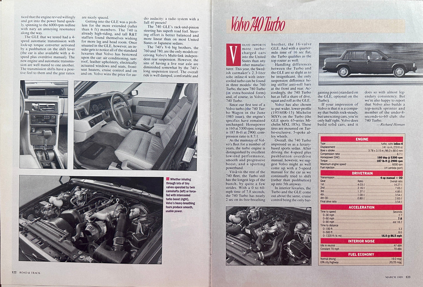 1989 Road & Track Feature Article - Volvo 740 GLE A Darn Fine Automobile