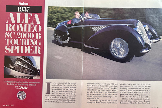 1989 - R&T Magazine Article 1937 Alfa Romeo 8C 2900B Touring Spider