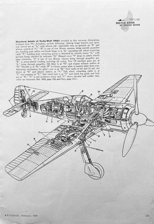 1943 Structural Details of Focke-Wulf 190 A3 & Douglas A-20 Fuselage