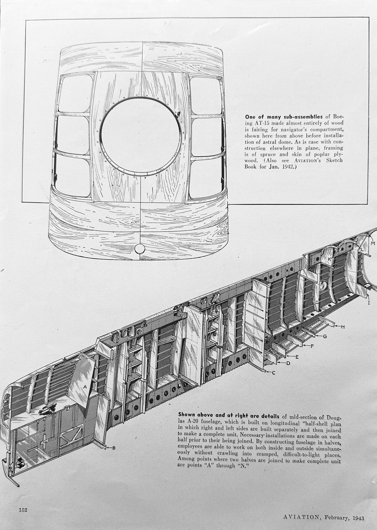 1943 Structural Details of Focke-Wulf 190 A3 & Douglas A-20 Fuselage