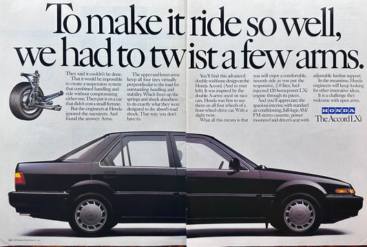 1989 Honda Accord Xi - Twist a Few Arms - 2-Page Ad