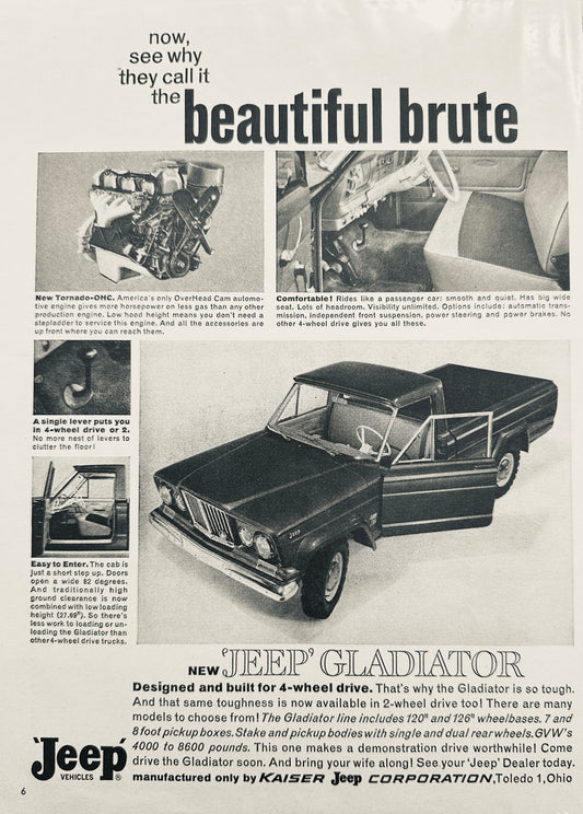 1963 Jeep Gladiator - Beautiful Brute - Vintage Ad