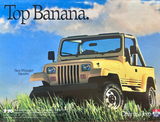 1989 Jeep Wrangler - Islander - Top Banana - Vintage Ad