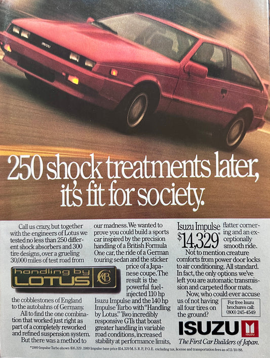 1989 Isuzu Impulse - Handling by Lotus - Original Advertisement