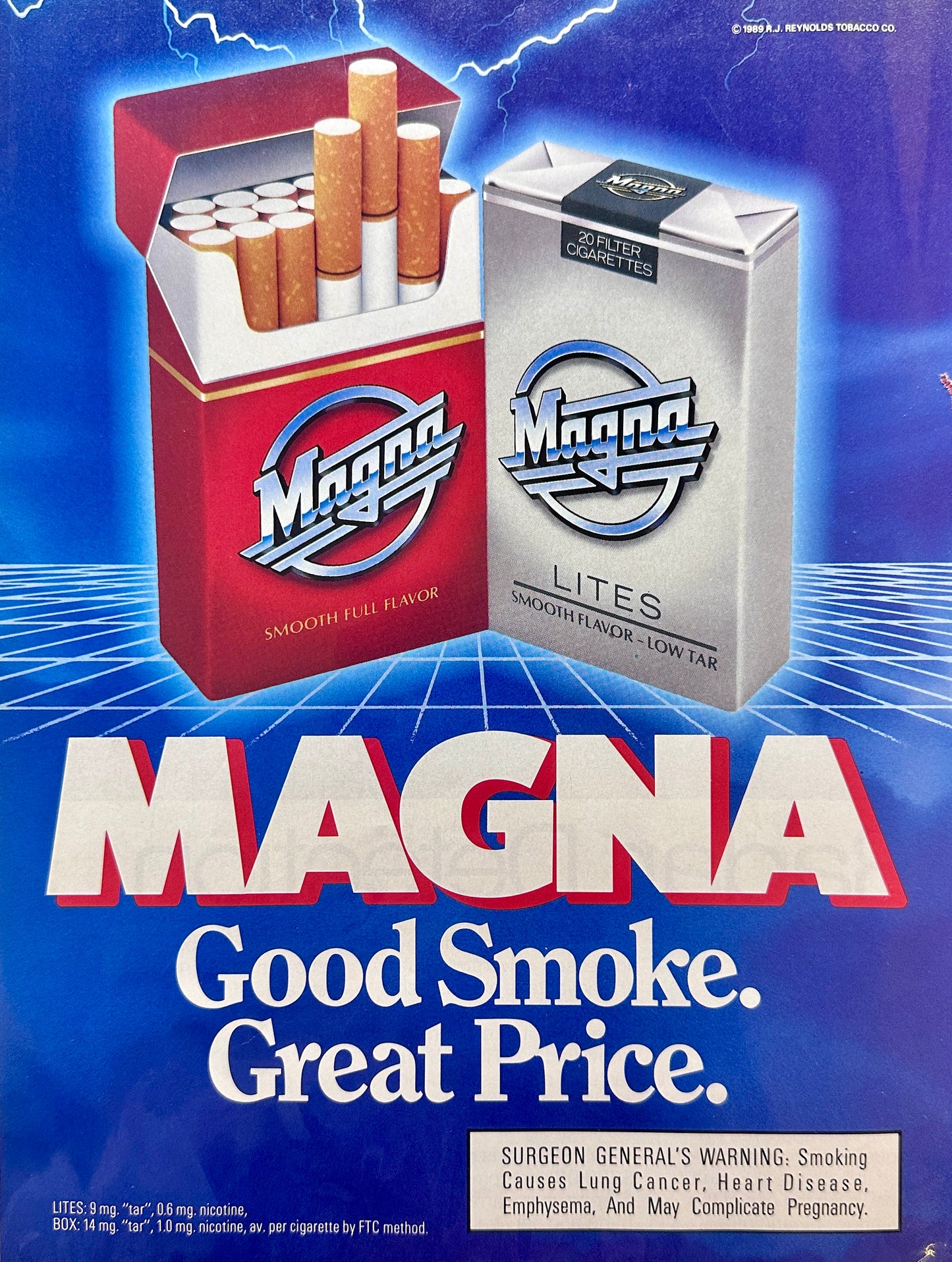 1989 Magna Cigarettes - Off-Brand Rare Advertisement