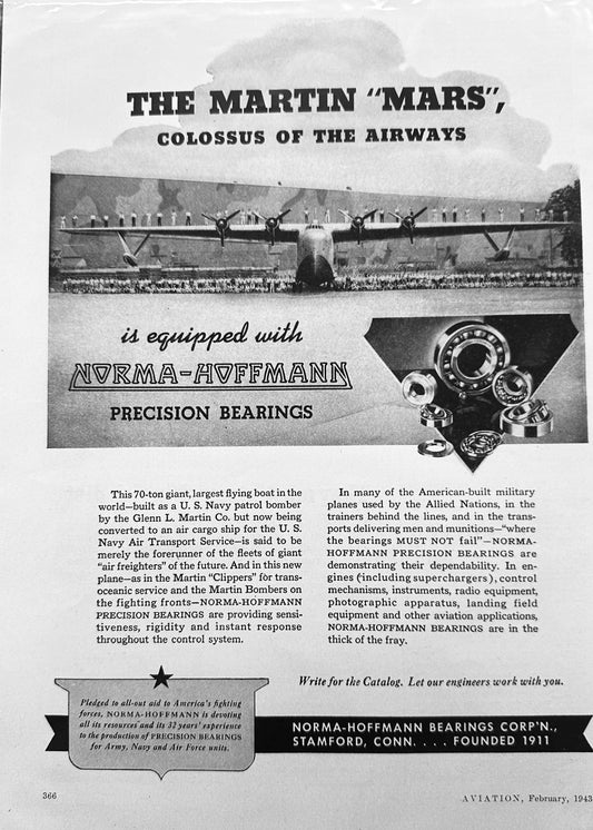 1943 Martin "MARS" Colossus of the Airways - Vintage Advertisement